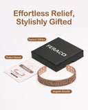 Zoom sur les aimants 3800 gauss du bracelet Feraco.