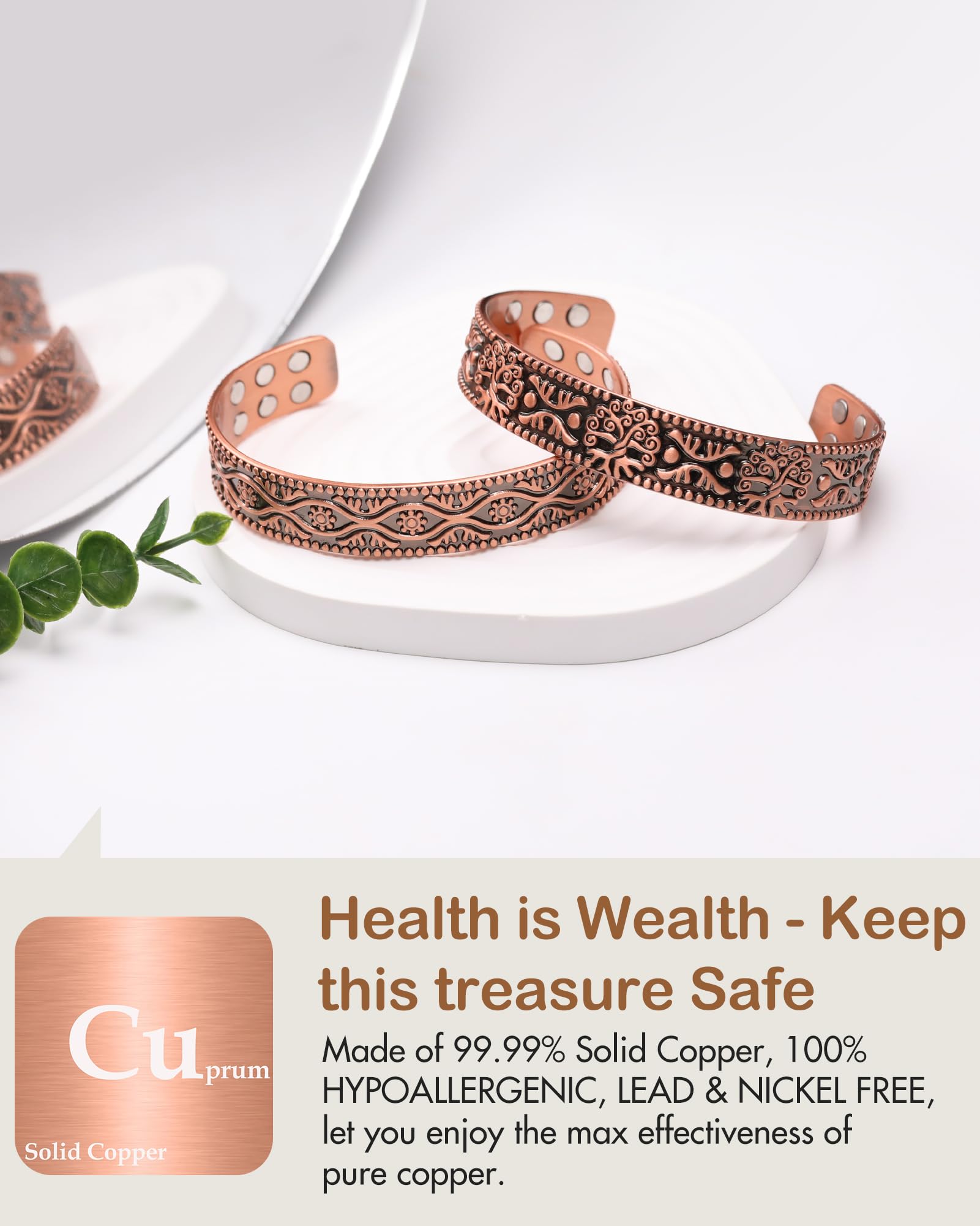 Fermeture ajustable du bracelet Feraco pour un ajustement parfait.