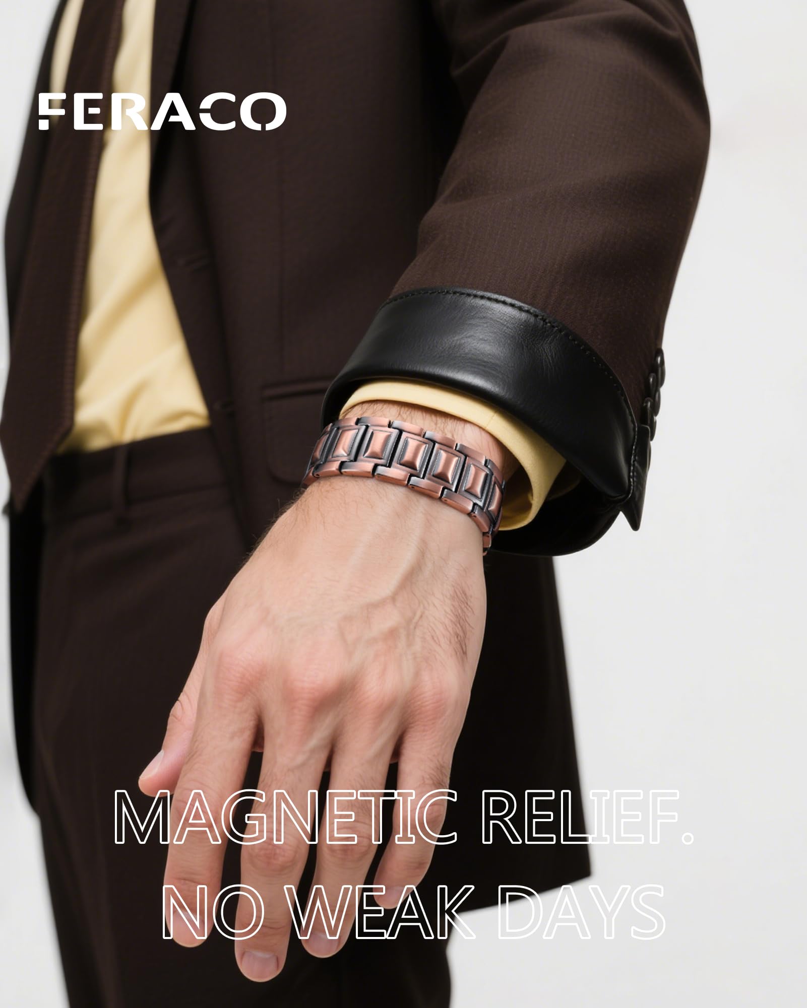 Feraco bracelet magnétique cuivre emballage: prêt à offrir dans un emballage élégant