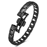 Feraco bracelet magnétique noir, aimants 5000 Gauss, usage quotidien.