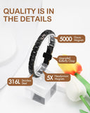 Feraco bracelet magnétique en acier inox médical, hypoallergénique et durable.