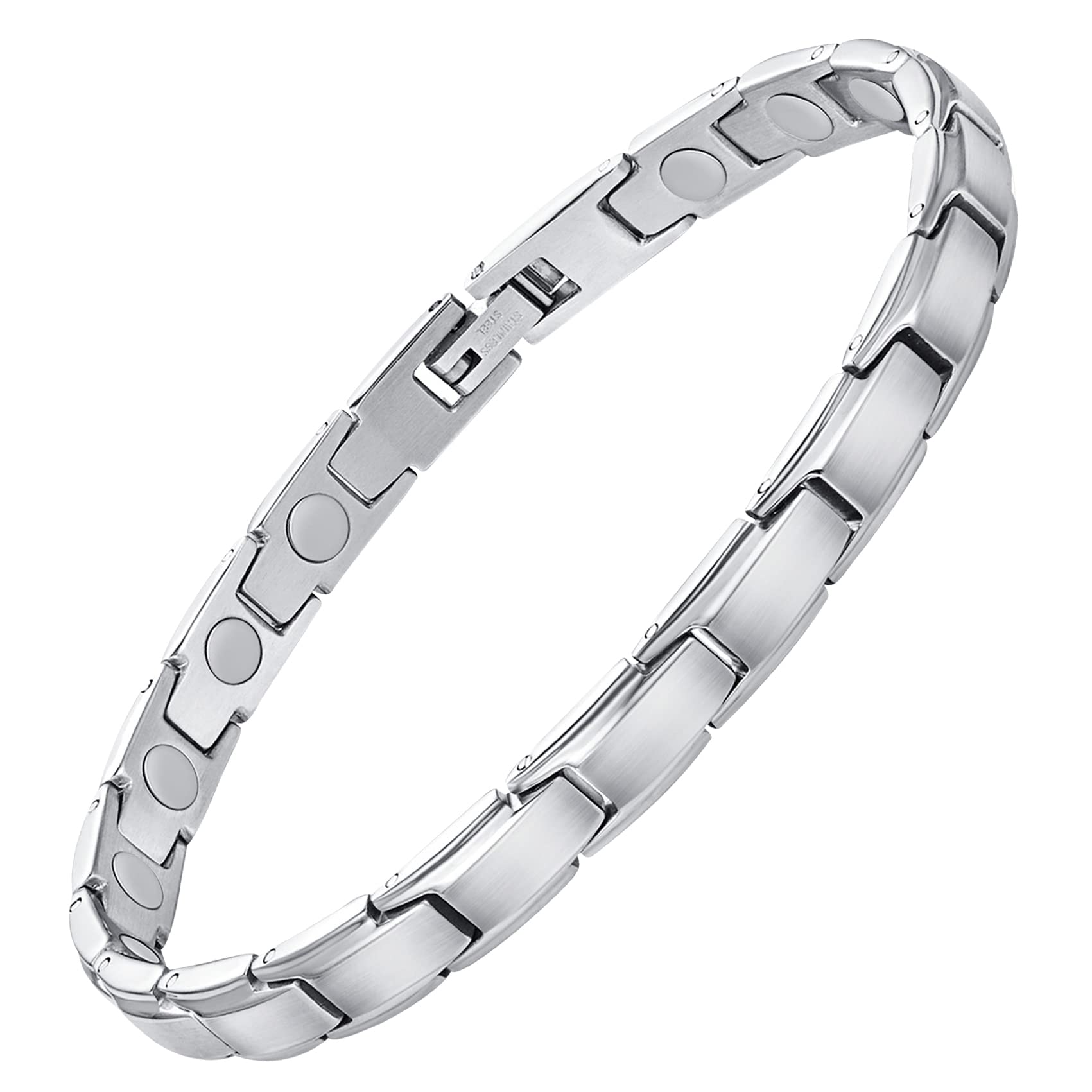 Feraco bracelet magnétique pour femme en argent, détail élégant
