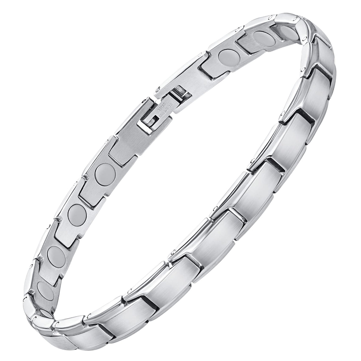 Feraco bracelet magnétique pour femme en argent, détail élégant