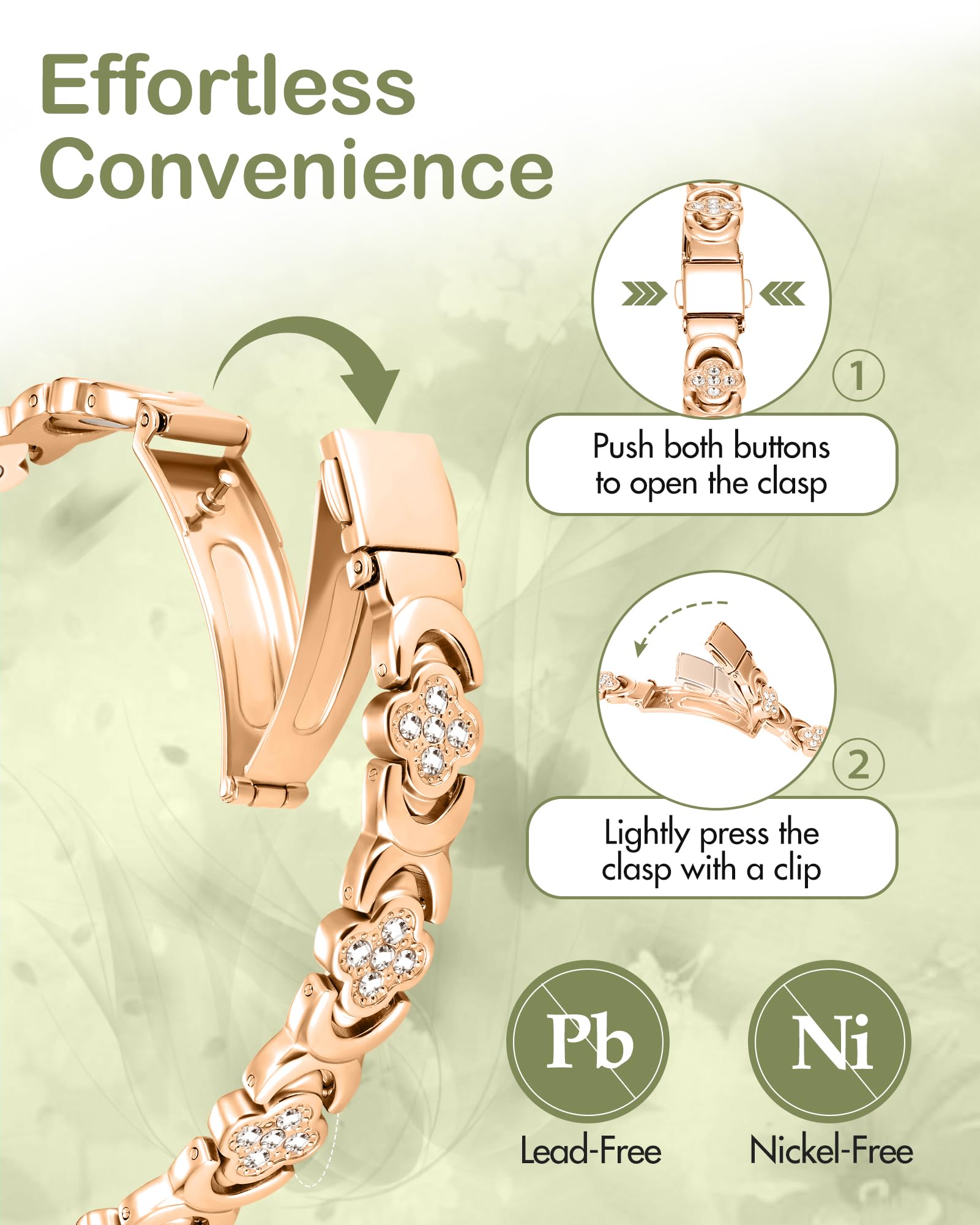 Feraco bracelet magnétique femmes zirconia brillant et éclat discret
