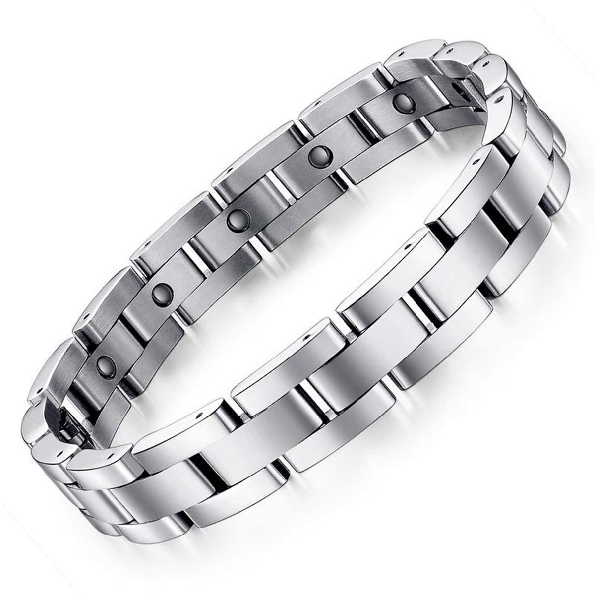Bracelet magnétique Feraco pour homme en titane, design élégant et léger.