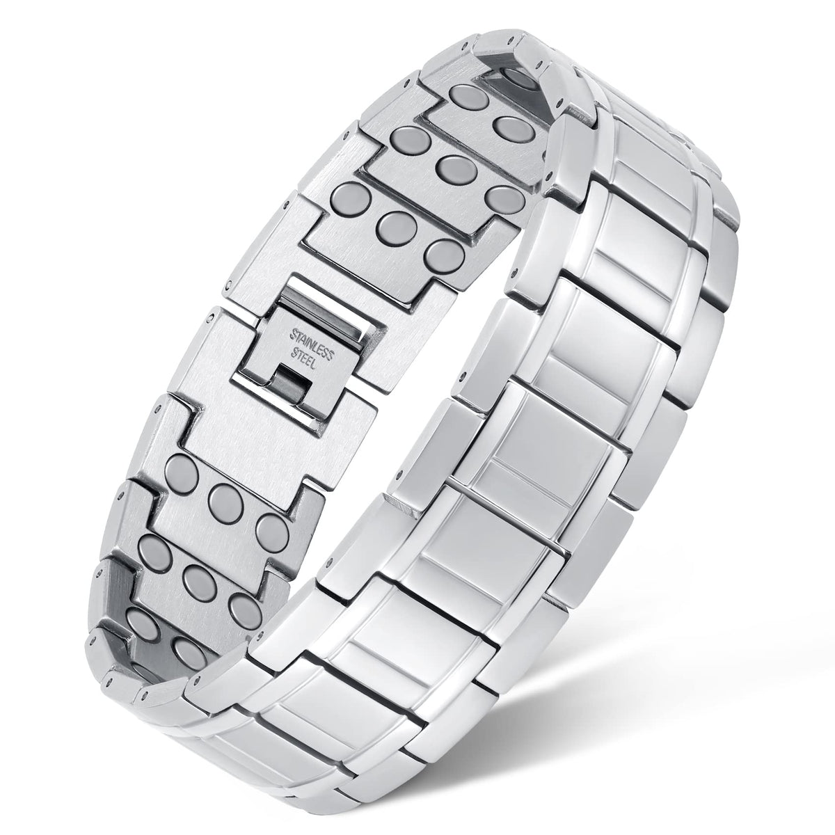 Feraco bracelet magnétique à 3 rangs pour homme, confort durable.