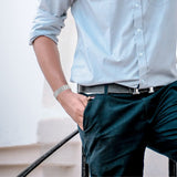 Feraco bracelet magnétique à liens triples larges pour look masculin.