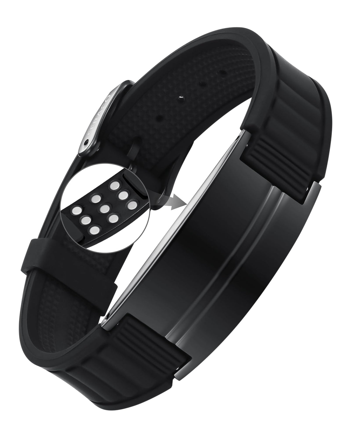 Feraco bracelet magnétique sport, poignet en mouvement, soutien potentiel pour l'équilibre au quotidien.