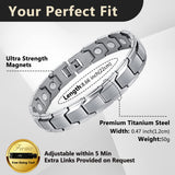 Bracelet Feraco magnétique en titanium fini mat argenté.