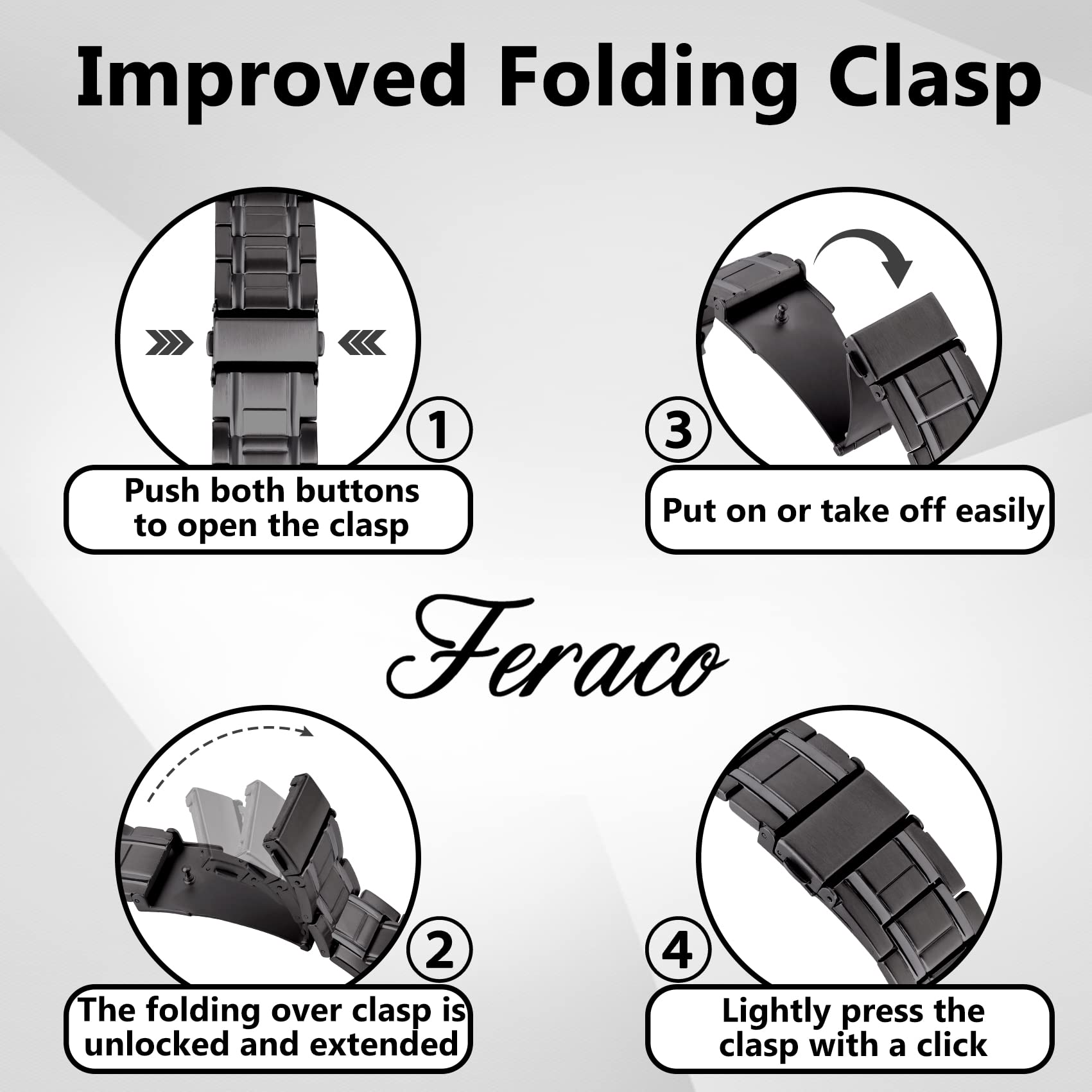 Feraco bracelet sans plomb ni nickel, hypoallergénique