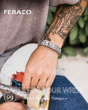Feraco bracelet magnétique avec 5x aimants, potentiel équilibre quotidien.