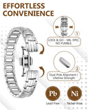 Feraco bracelet en titane avec finition argentée, confort durable.