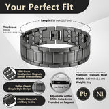 Feraco bracelet en acier-titane médical gris, hypoallergénique et durable.
