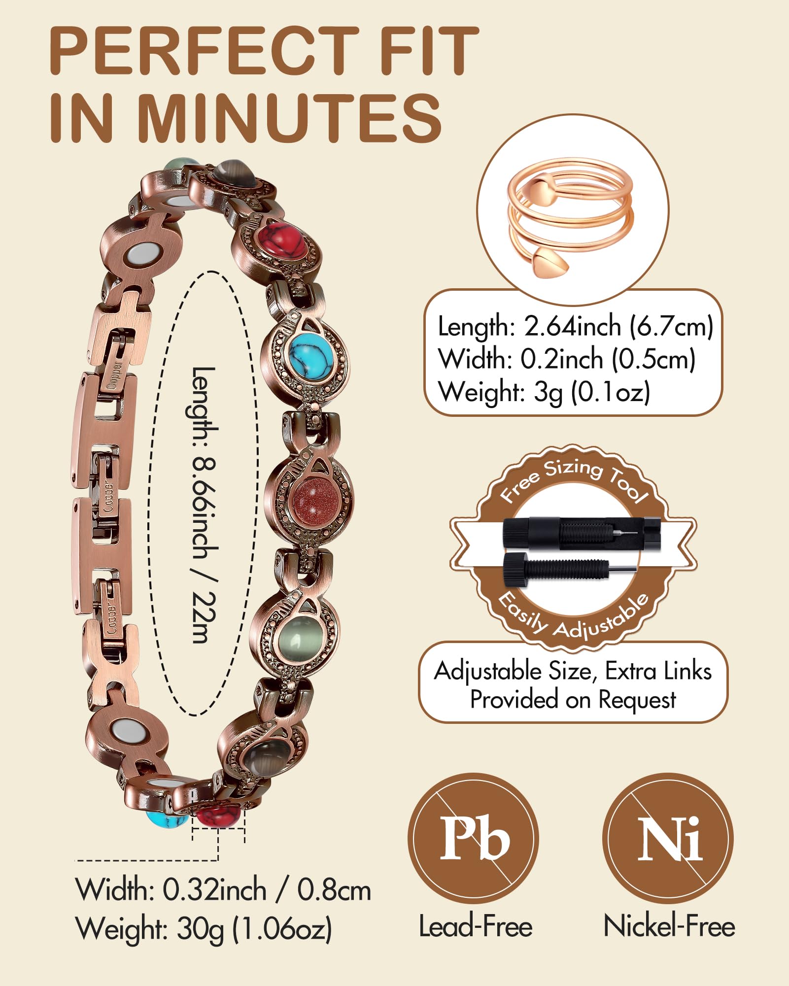 Feraco bracelet usage quotidien elegante, legere et discret.