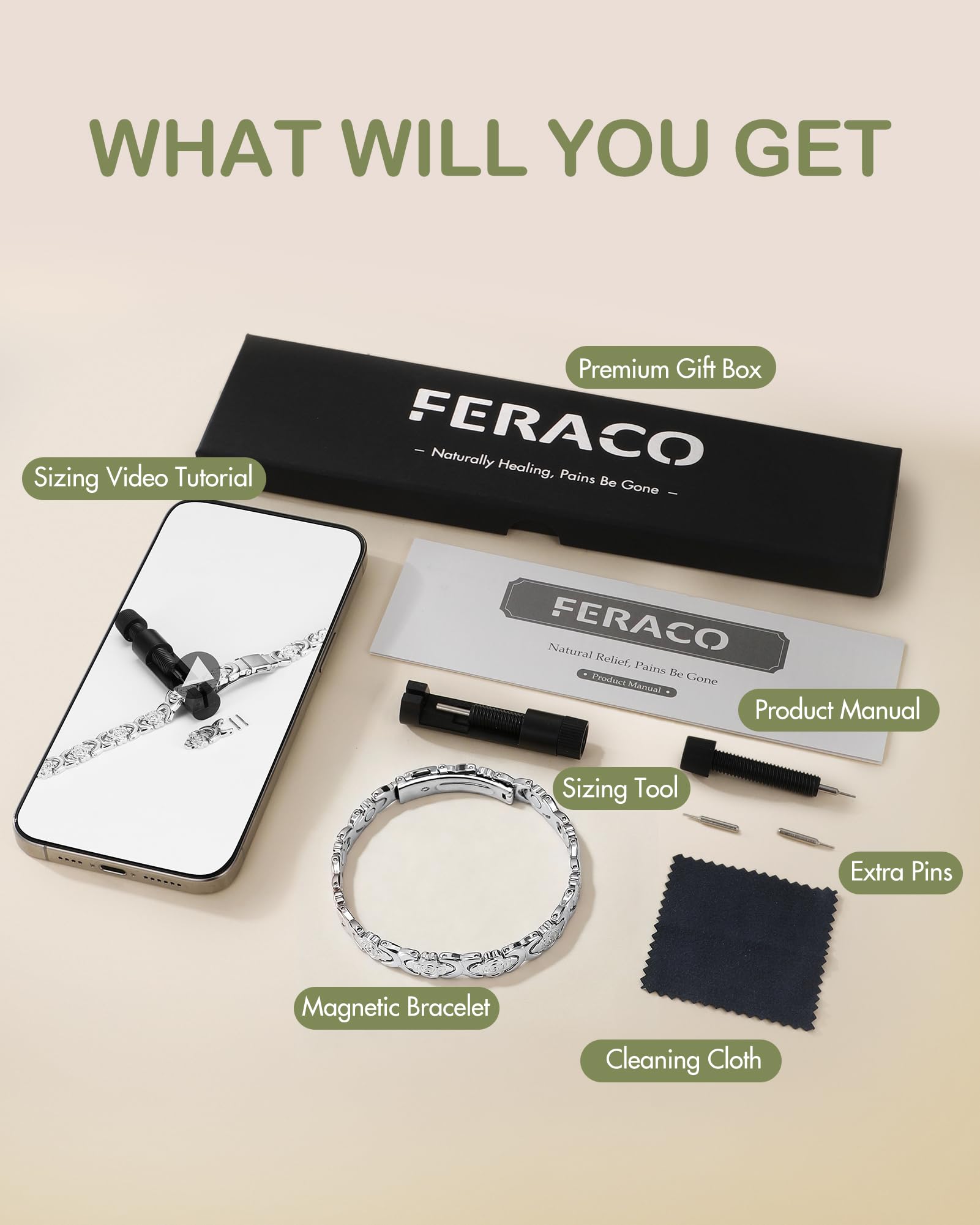 Feraco bracelet usage quotidien – léger et durable pour tous les jours.