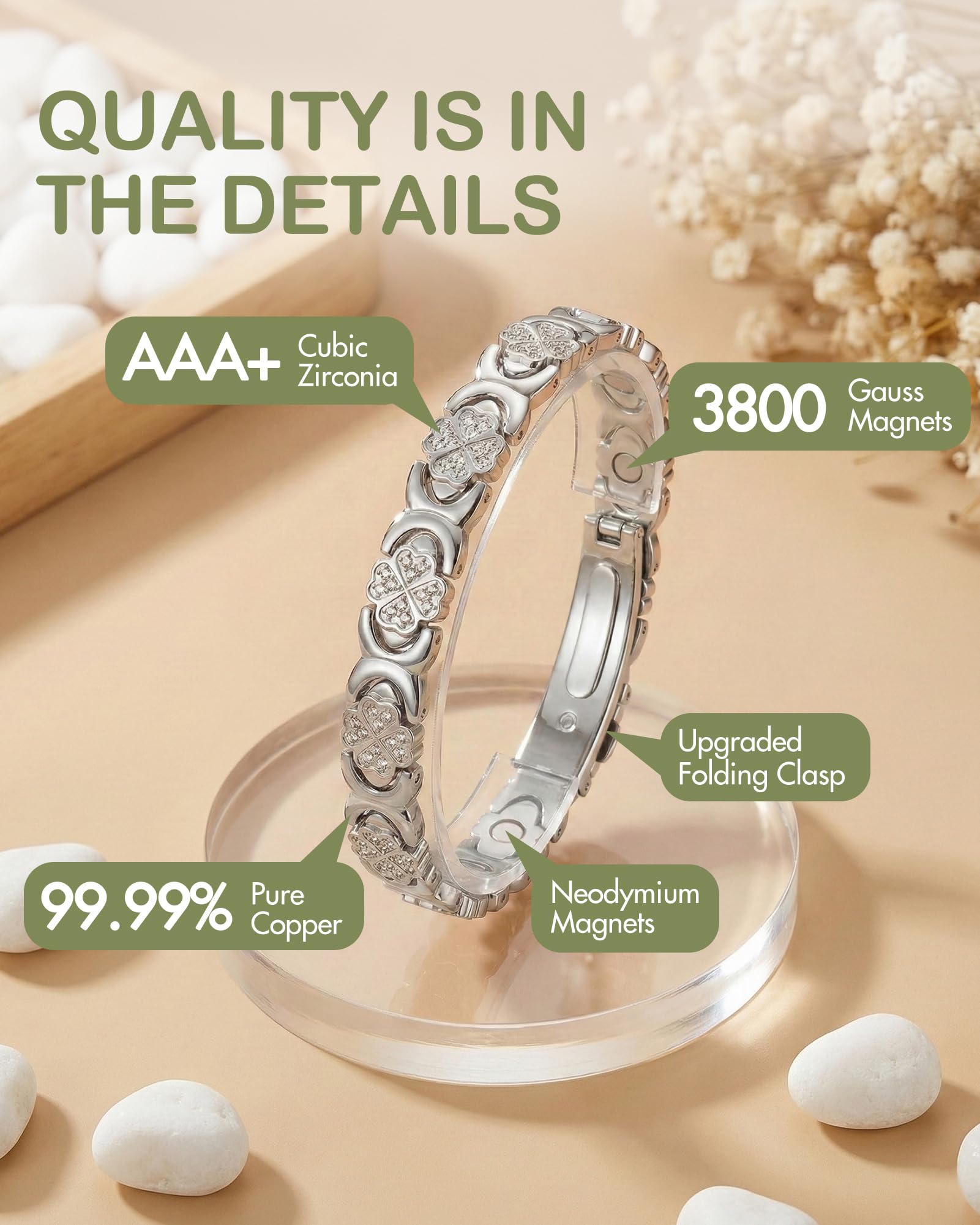 Feraco bracelet zircon cubique scintillant, accent chic pour soirée et travail.