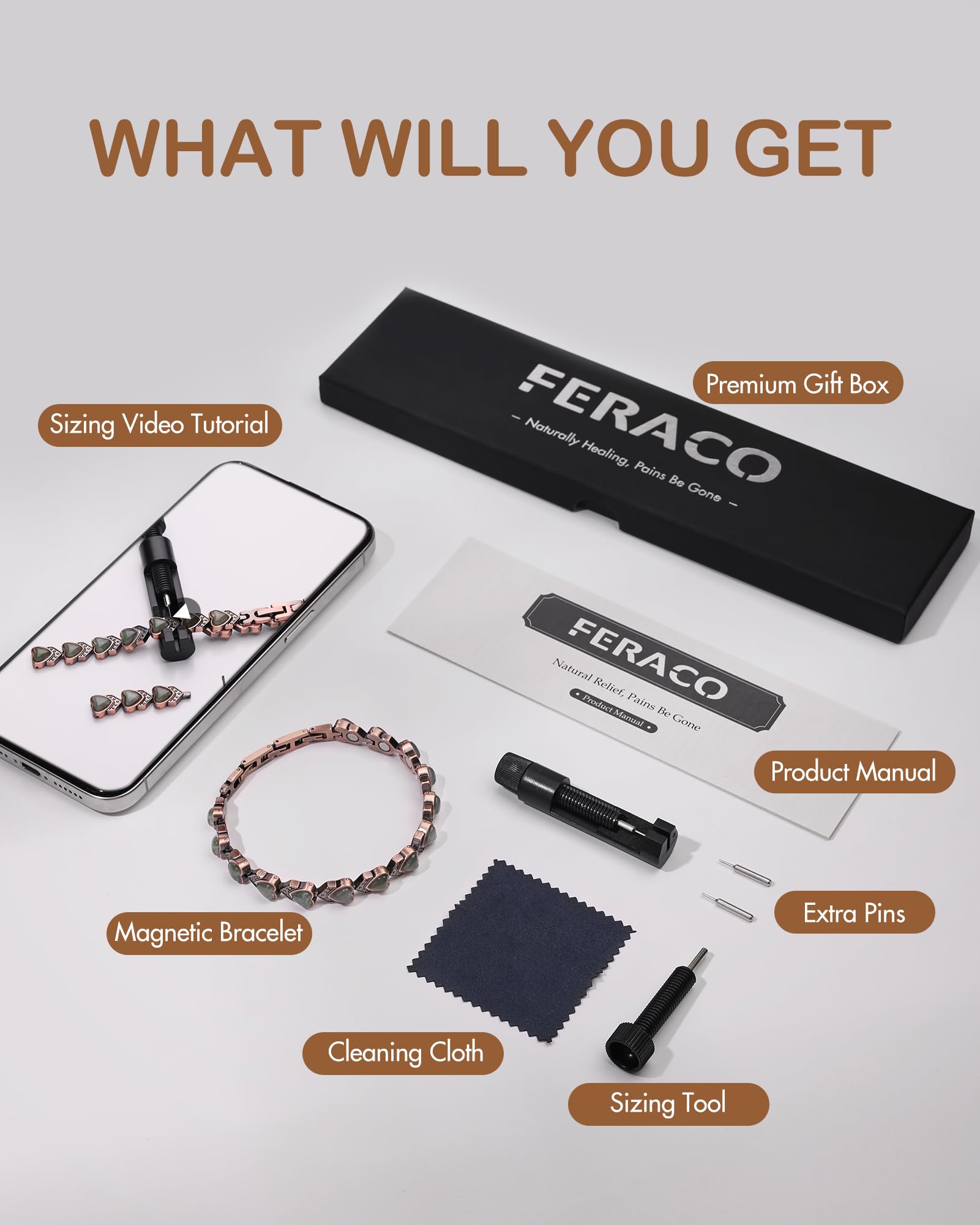 Feraco coffret cadeau élégant avec manuel et outil.
