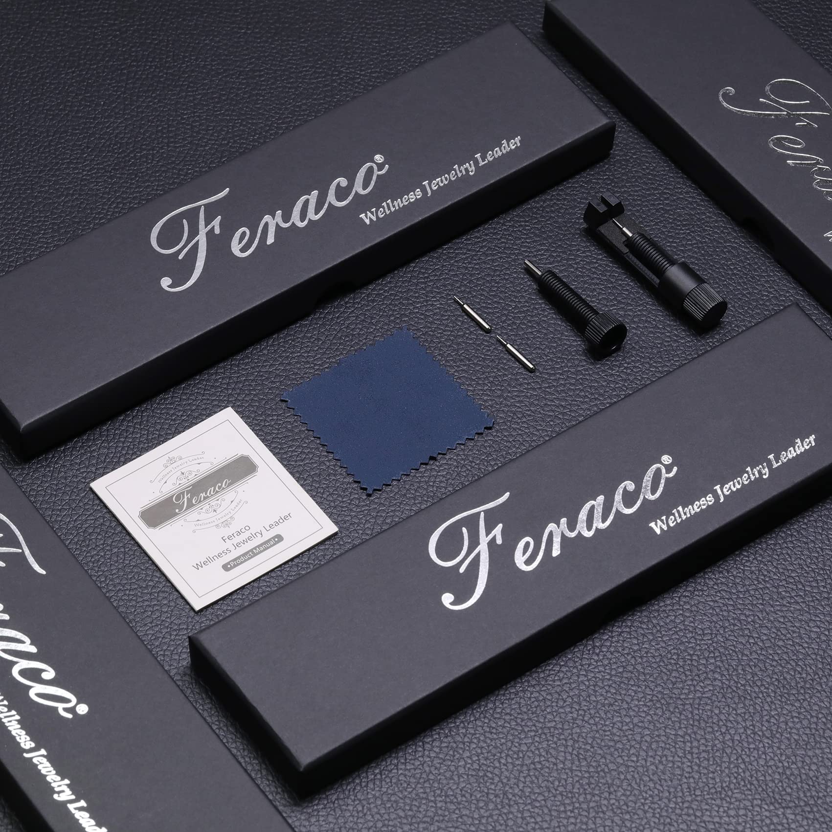 Ensemble bijoux cuivre Feraco magnétique, style polyvalent pour toutes les tenues.