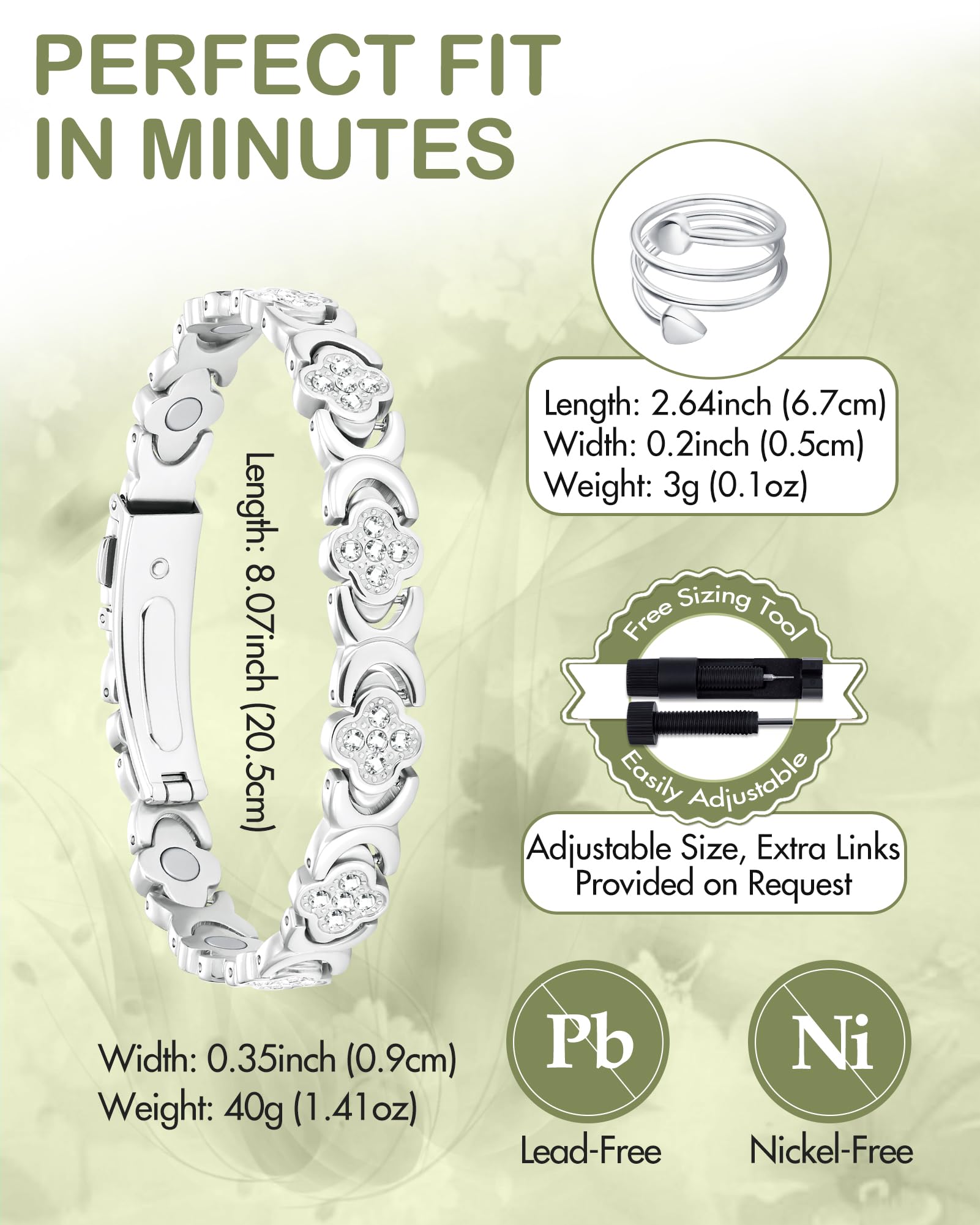 Feraco ensemble bracelet-bague: duo chic pour un style harmonieux