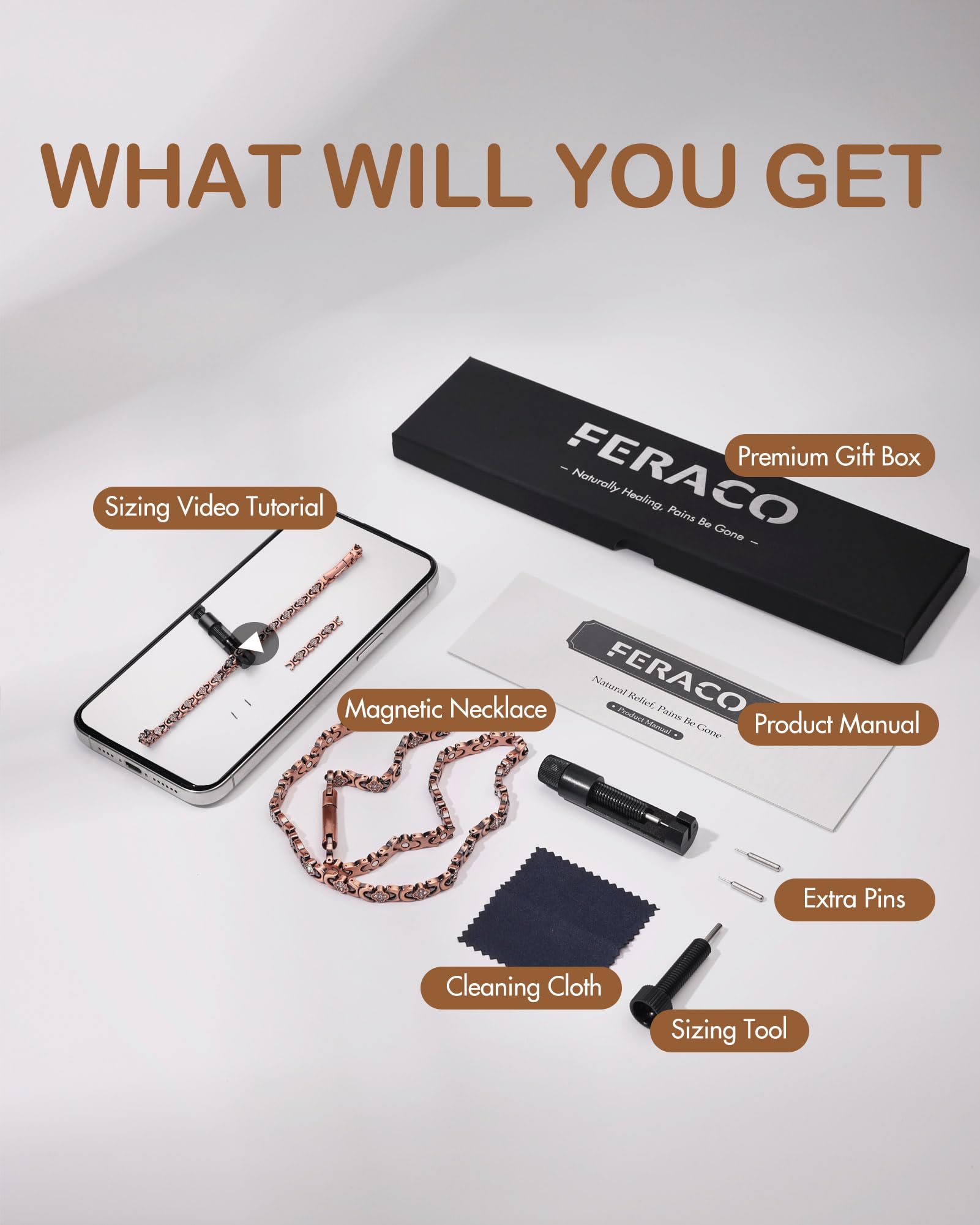 Feraco modele portee collier magnetique au style moderne.