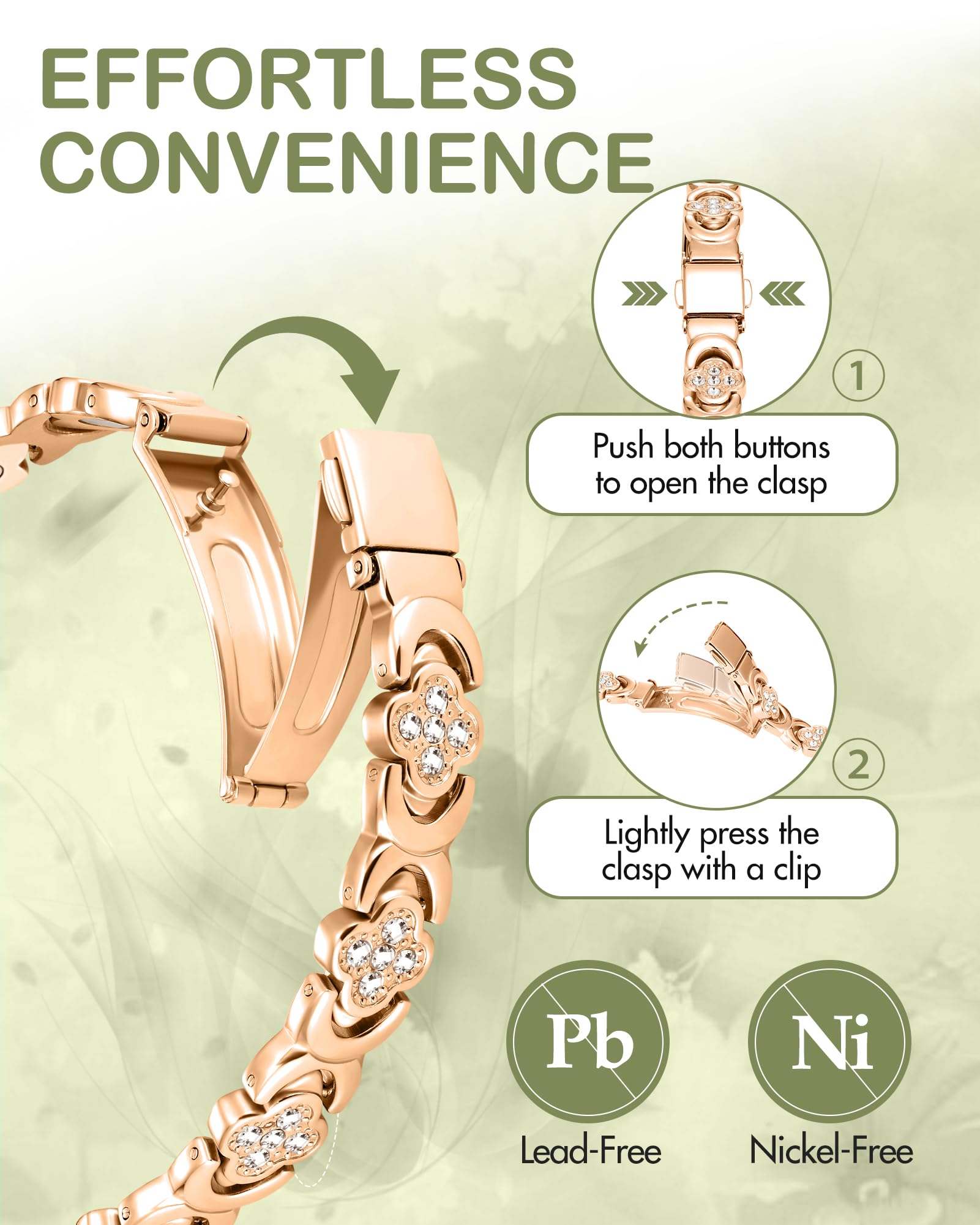 Feraco bracelet ajustable avec outil de taille inclus.
