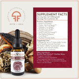 Feral Fungi Myco-Vitalité Tincture, sept champignons – mélange pour soutien quotidien.