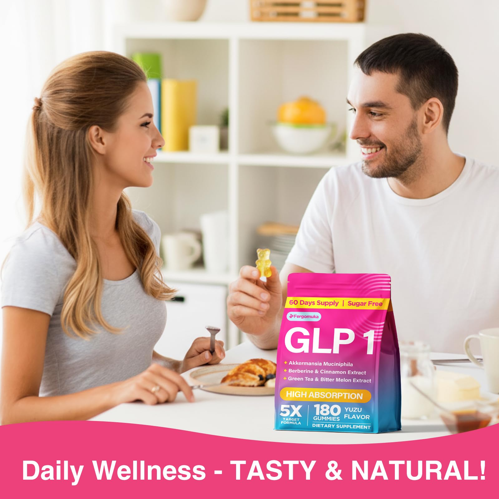 Gommes GLP1 Fergomuka avec fibre organique pour digestion et satiété.