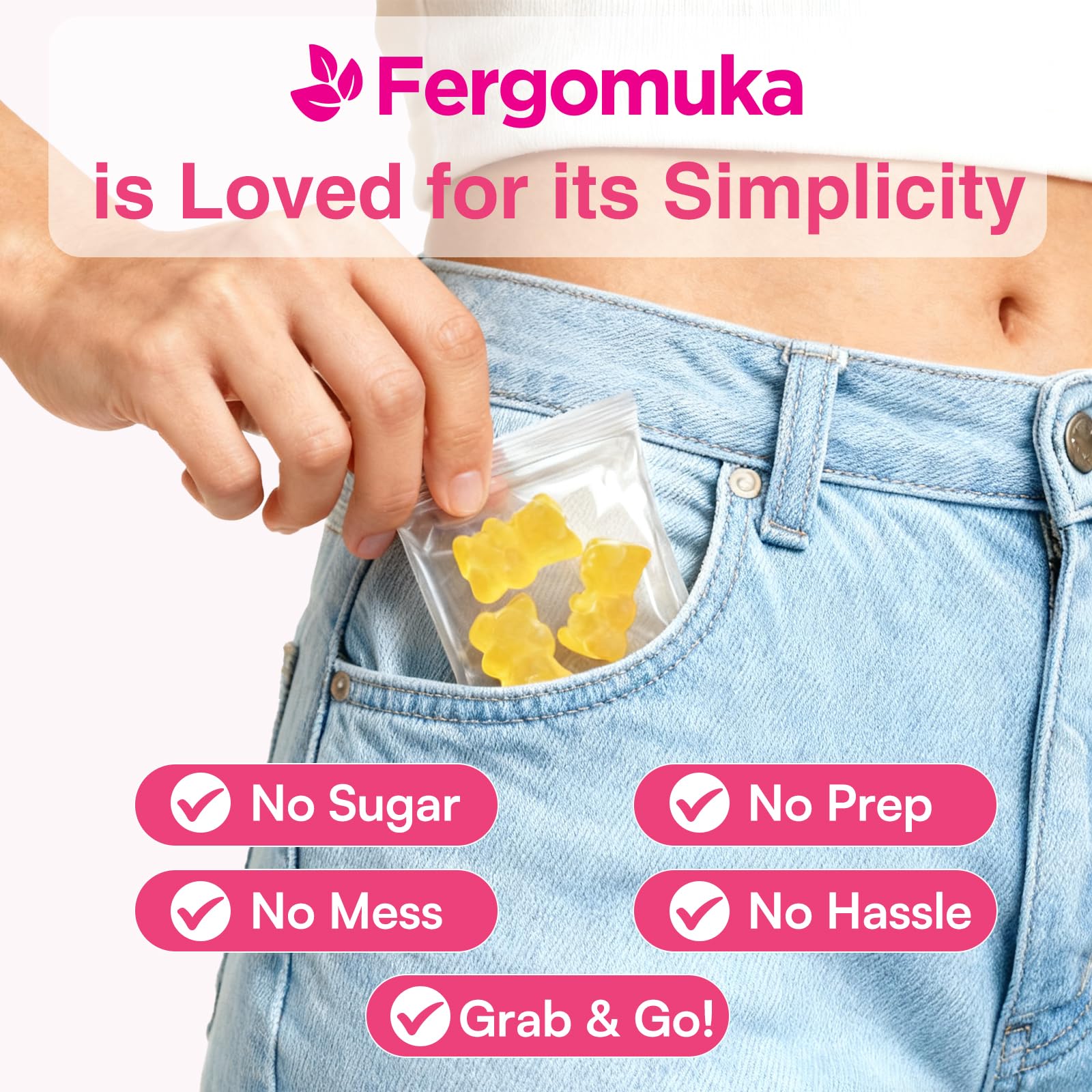 Gommes GLP1 Fergomuka avec melon amer pour soutien métabolique.