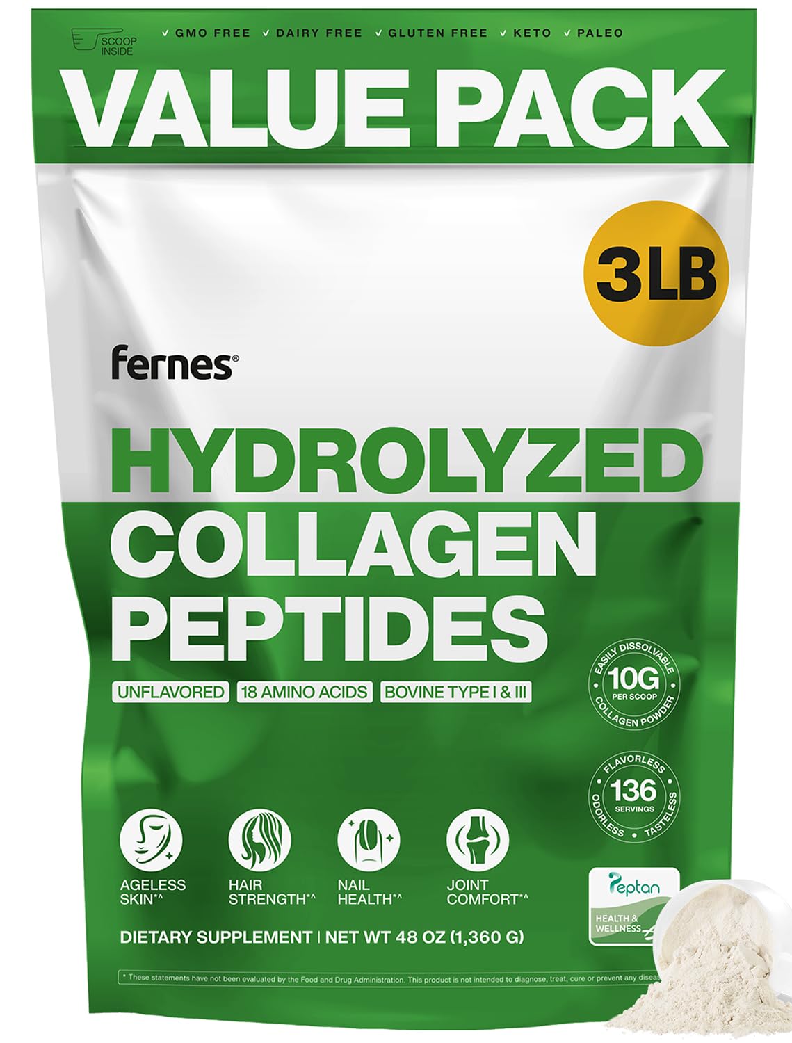 Fernes collagene hydrolysee - poudre facile à intégrer dans le café ou smoothie.