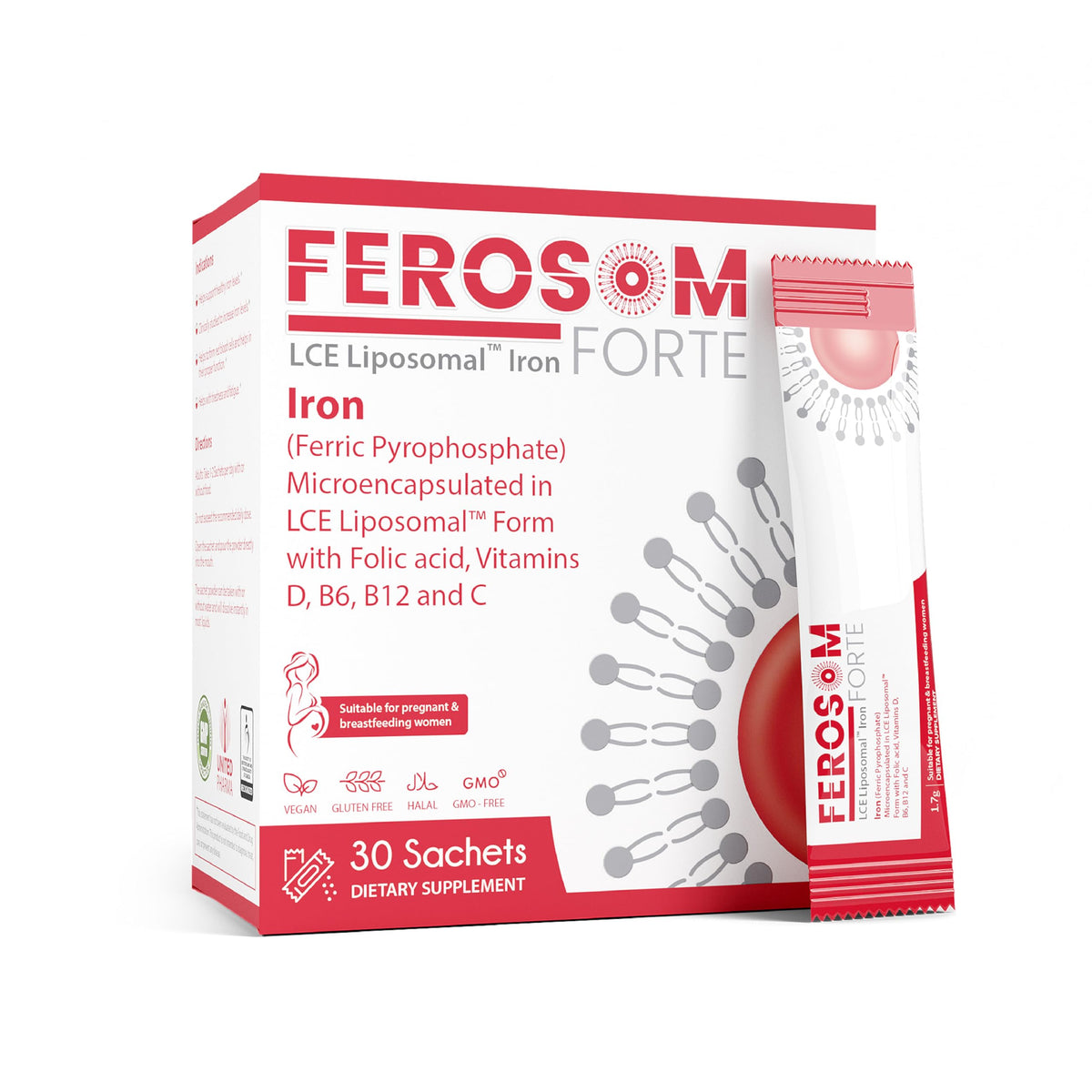 Sachets Ferosom Forte framboise, format pratique à emporter