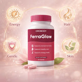 FERRAGLOW Fer bisglycinate – capsule et focus sur absorption douce.