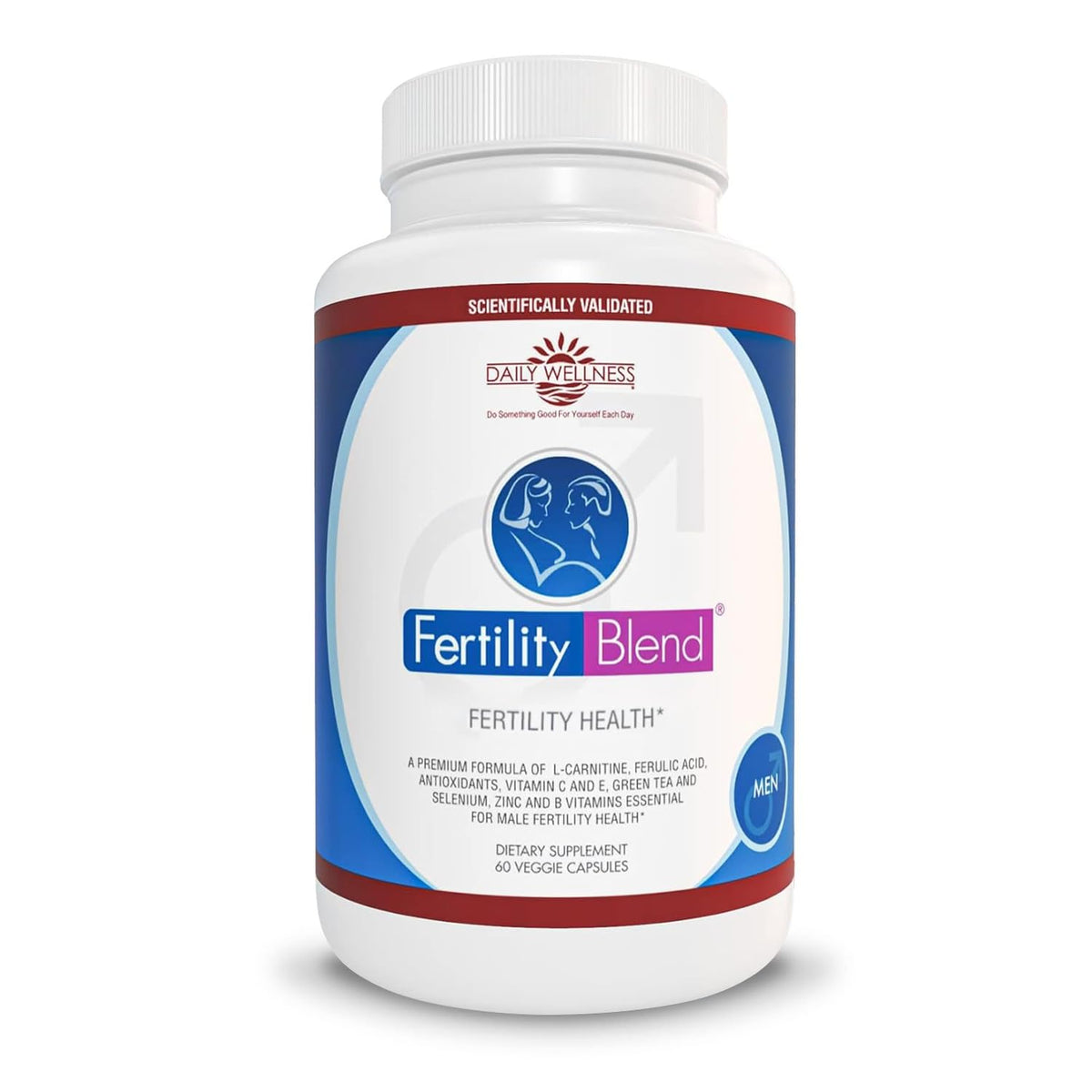 Fertility Blend: bouteille de gélules, soutien potentiel à la fertilité masculine.