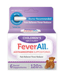 Suppositoires Feverall rectaux de 120 mg pour enfants, usage sûr et pratique.