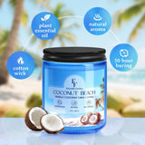 Mèche coton sans plomb et bocal bleu, design élégant FF FragFlowing.