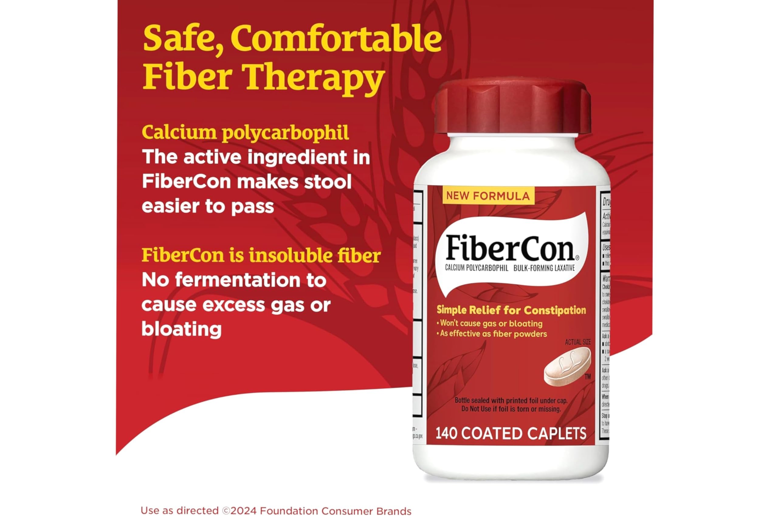 FiberCon dosage quotidien simple, deux bouteilles pratiques dans le pack.