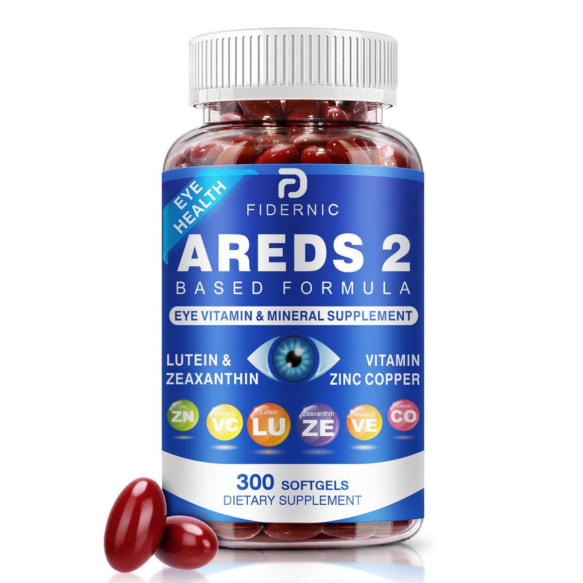 FIDERNIC AREDS2: Bouteille de gélules molles, soutien durable de la macula.