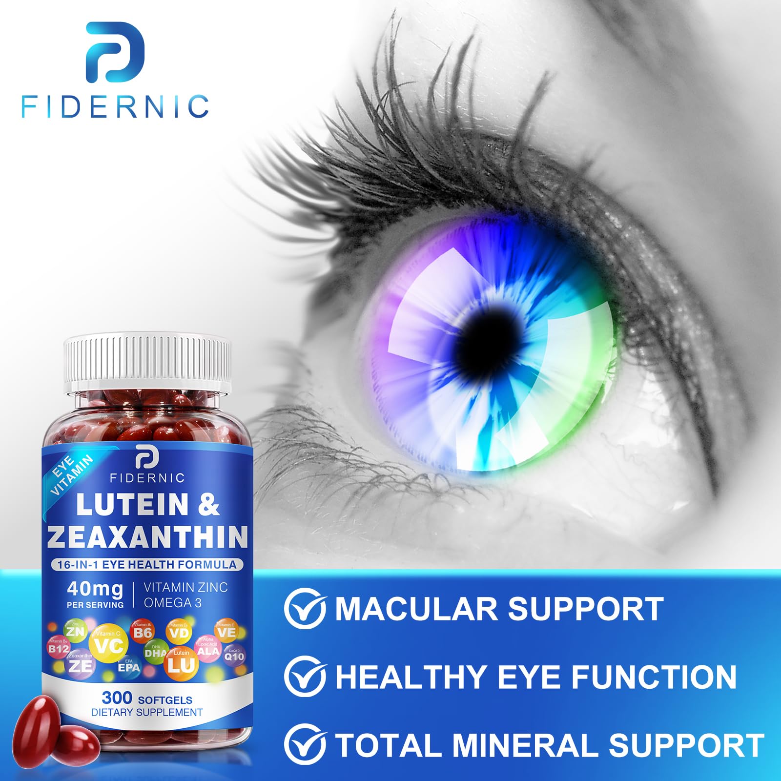 FIDERNIC formule complète – zinc vitamine D et vitamines B pour la fonction visuelle