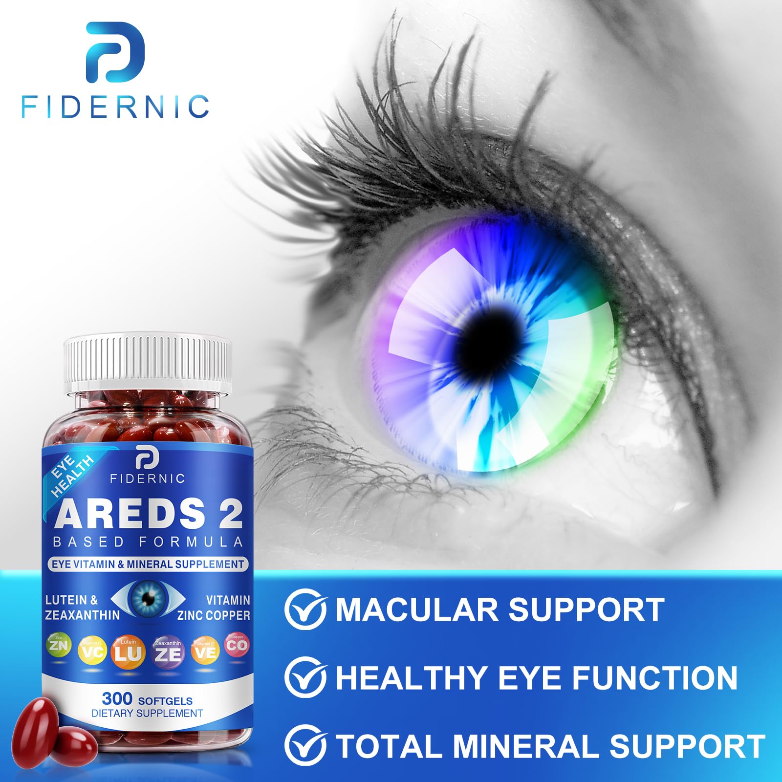 FIDERNIC AREDS2: Routine quotidienne pratique pour l’alimentation oculaire.