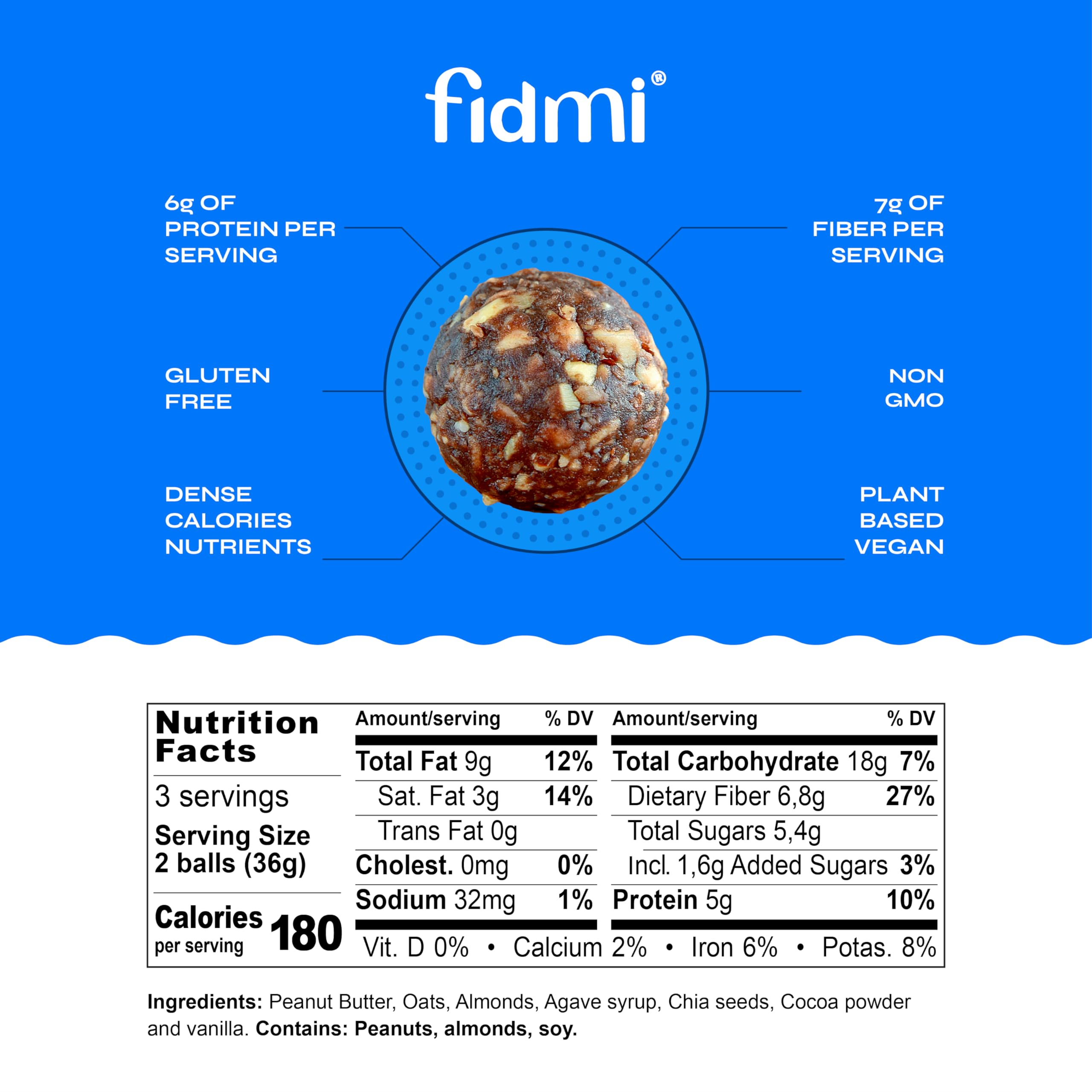 Fidmi boules protéinées cacao – portion prête à emporter pour énergie rapide.