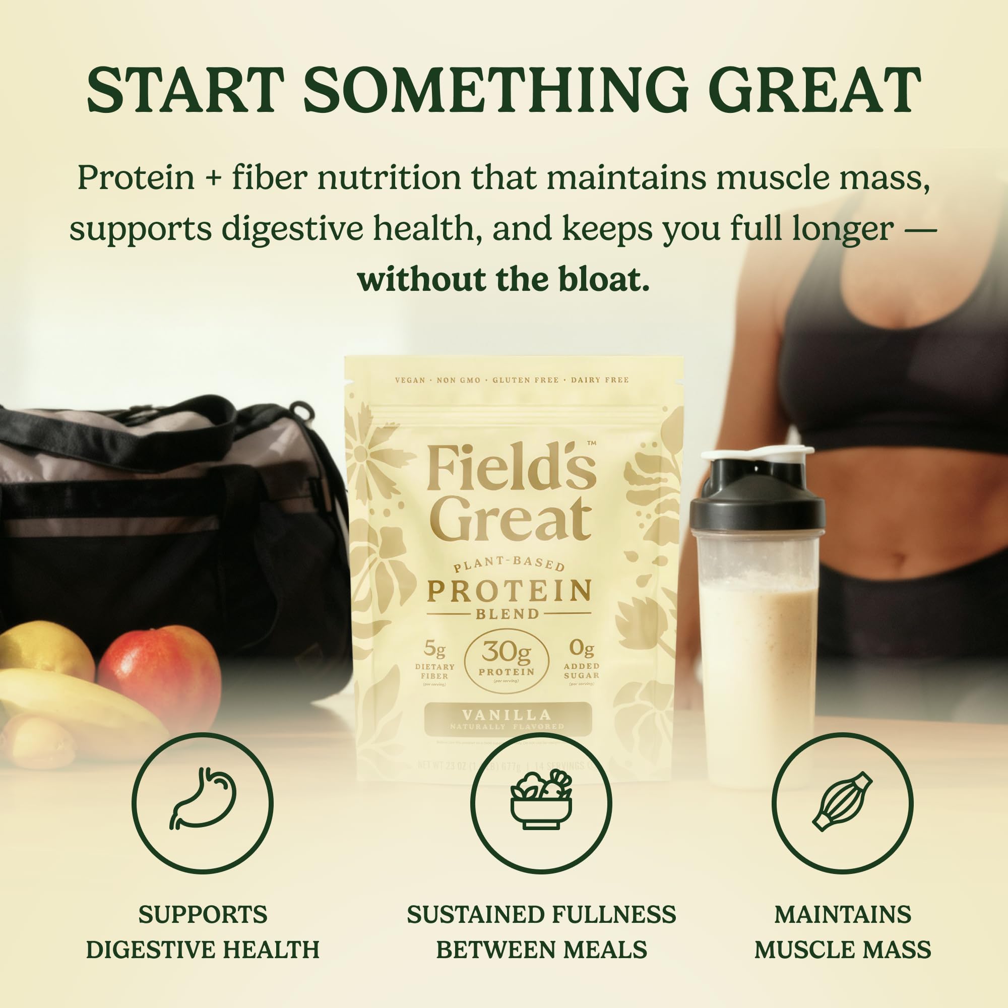 Utilisation quotidienne Field's Great vanille dans un shaker.