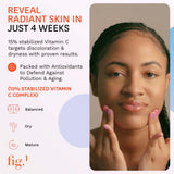 Fig.1 Sérum vitamine C 15% – amélioration clarté peau et teint lumineux.
