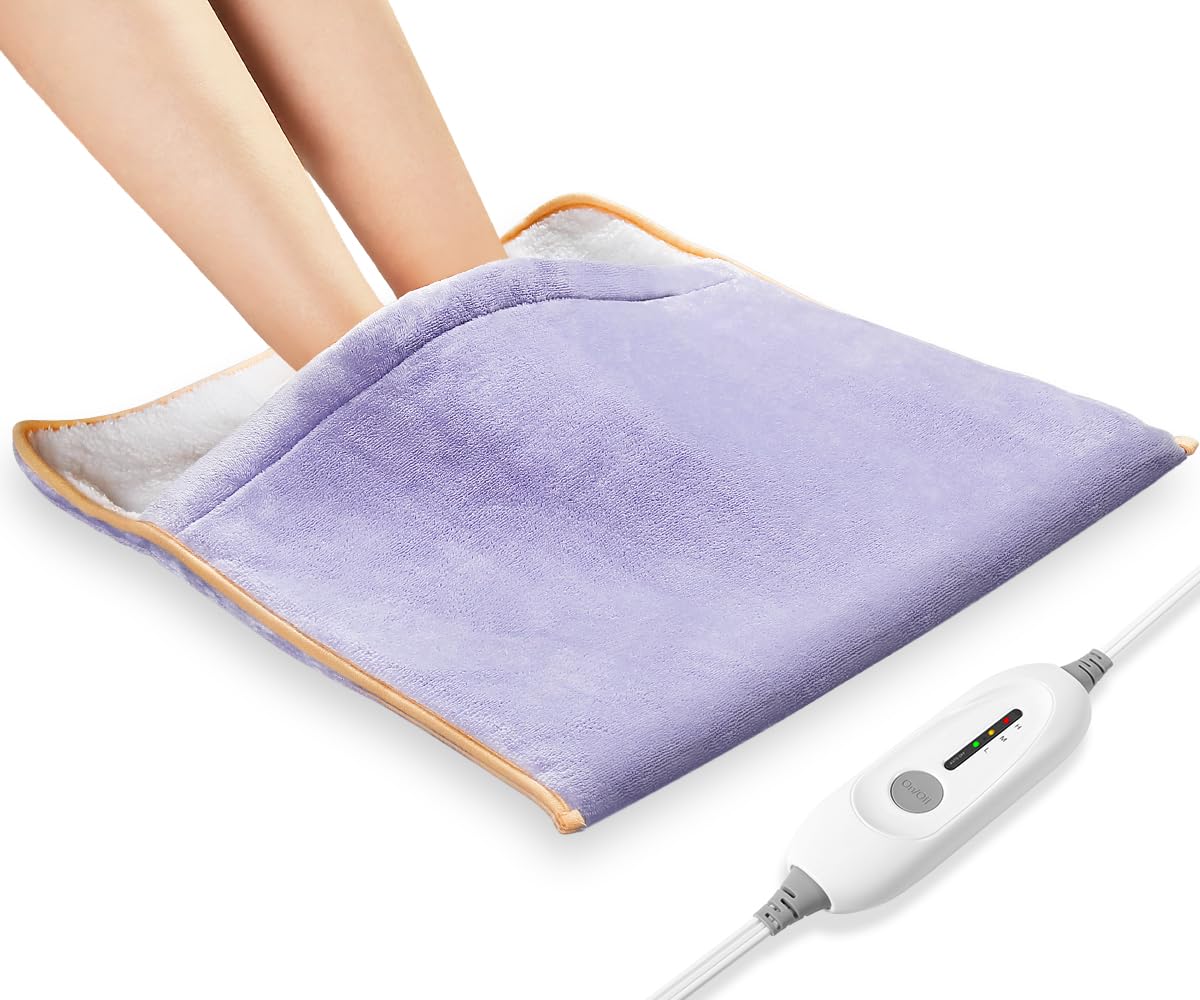 FIGERM Chauffe-pieds électrique XXL, vue avant, chaleur rapide pour pieds et orteils.