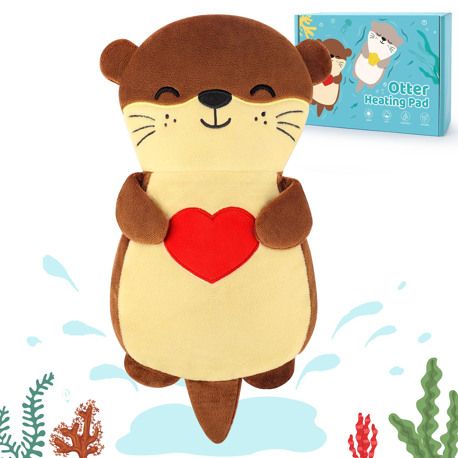 Peluche loutre Fighting to Achieve prête à être chauffée au micro-ondes pour un confort immédiat.