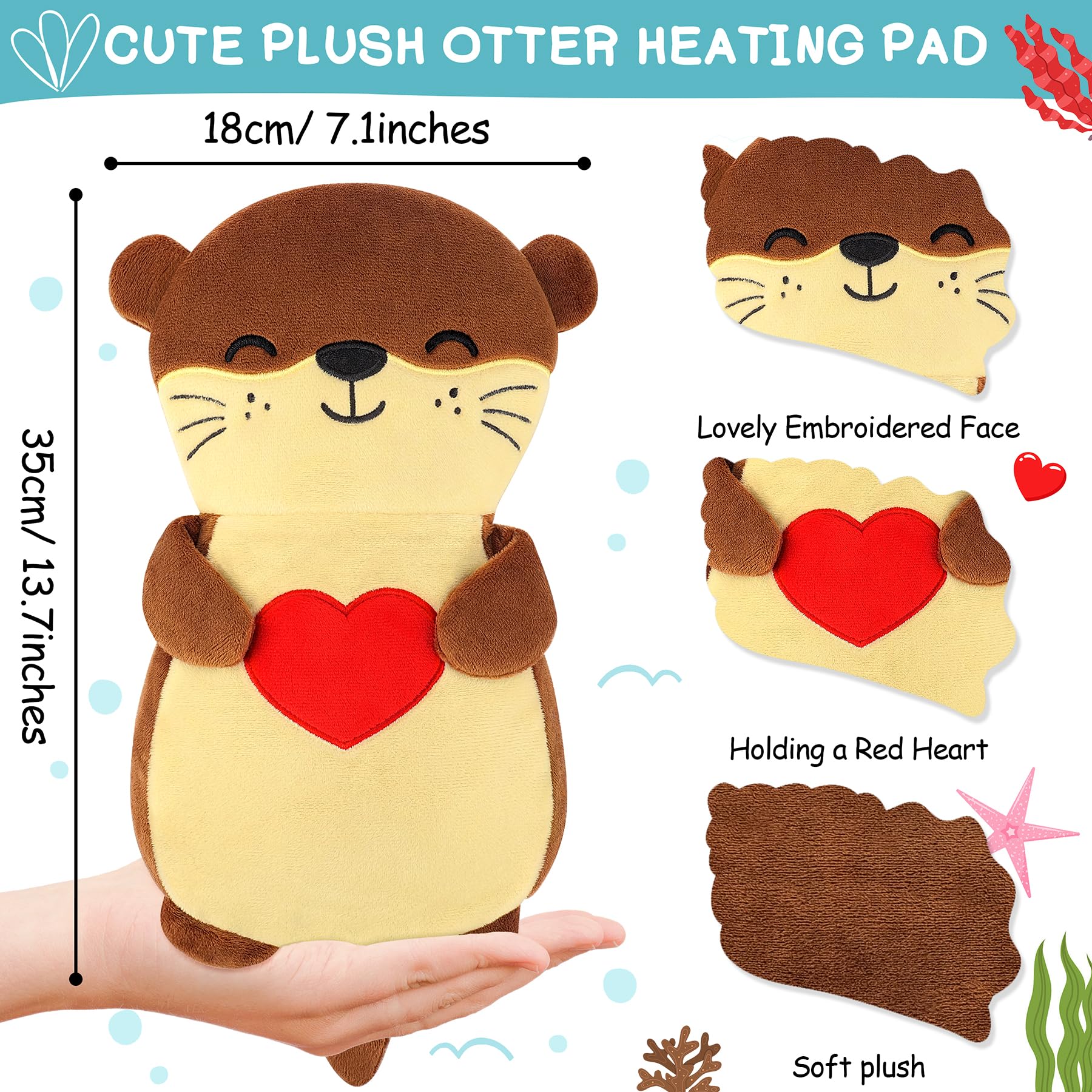 Peluche loutre avec cœur rouge de Fighting to Achieve, douceur et chaleur réconfortante.