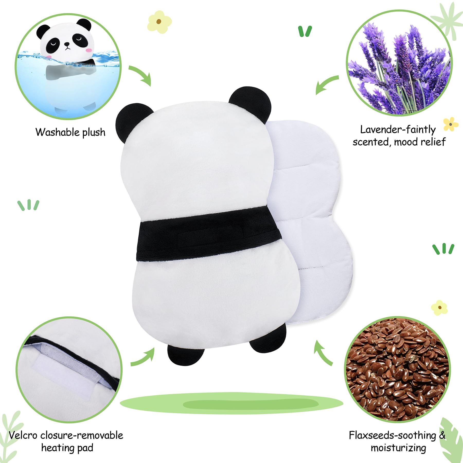 Panda chauffant Fighting to Achieve, housse amovible et lavable pour un entretien facile.