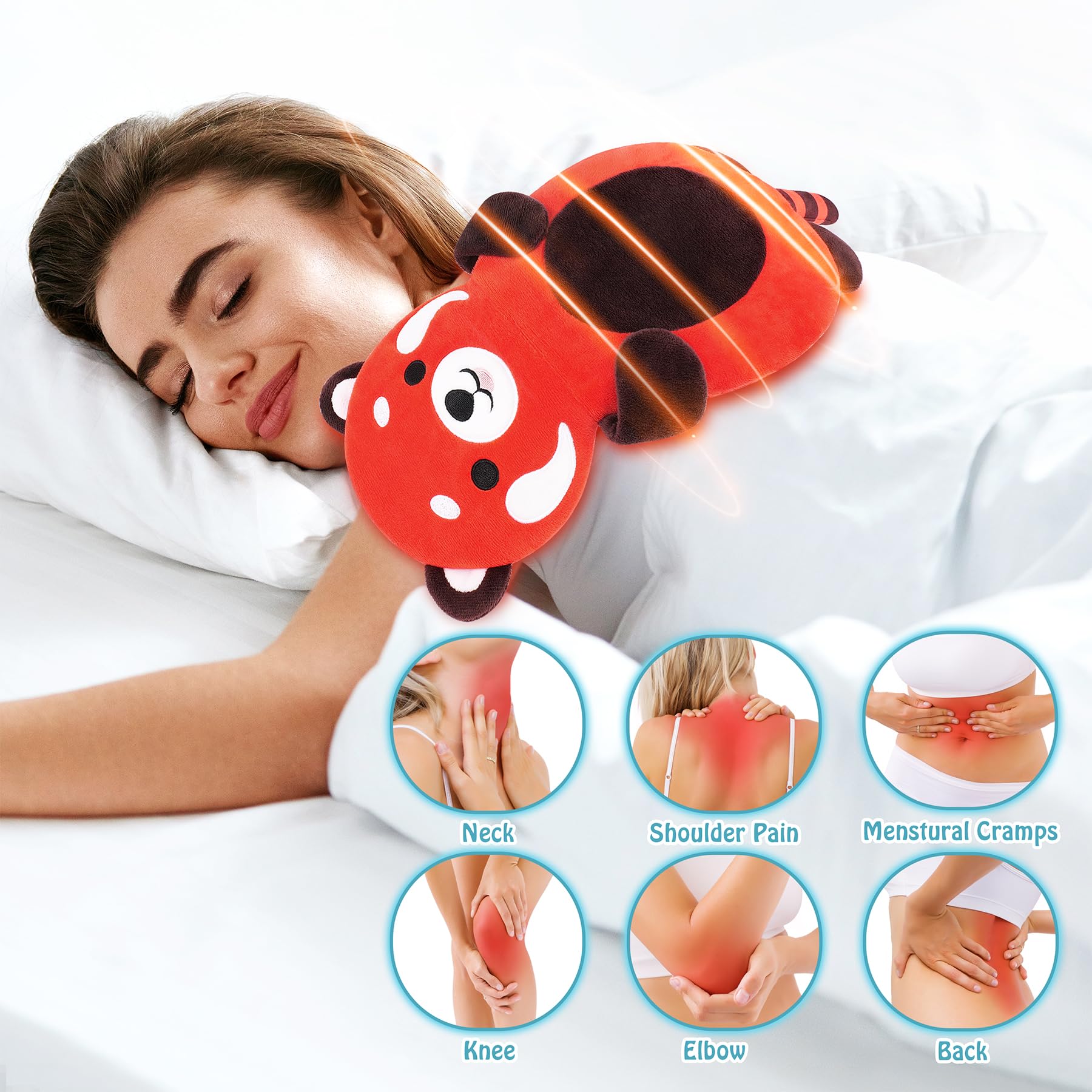 Panda rouge pour genou et jambe, chaleur réconfortante.