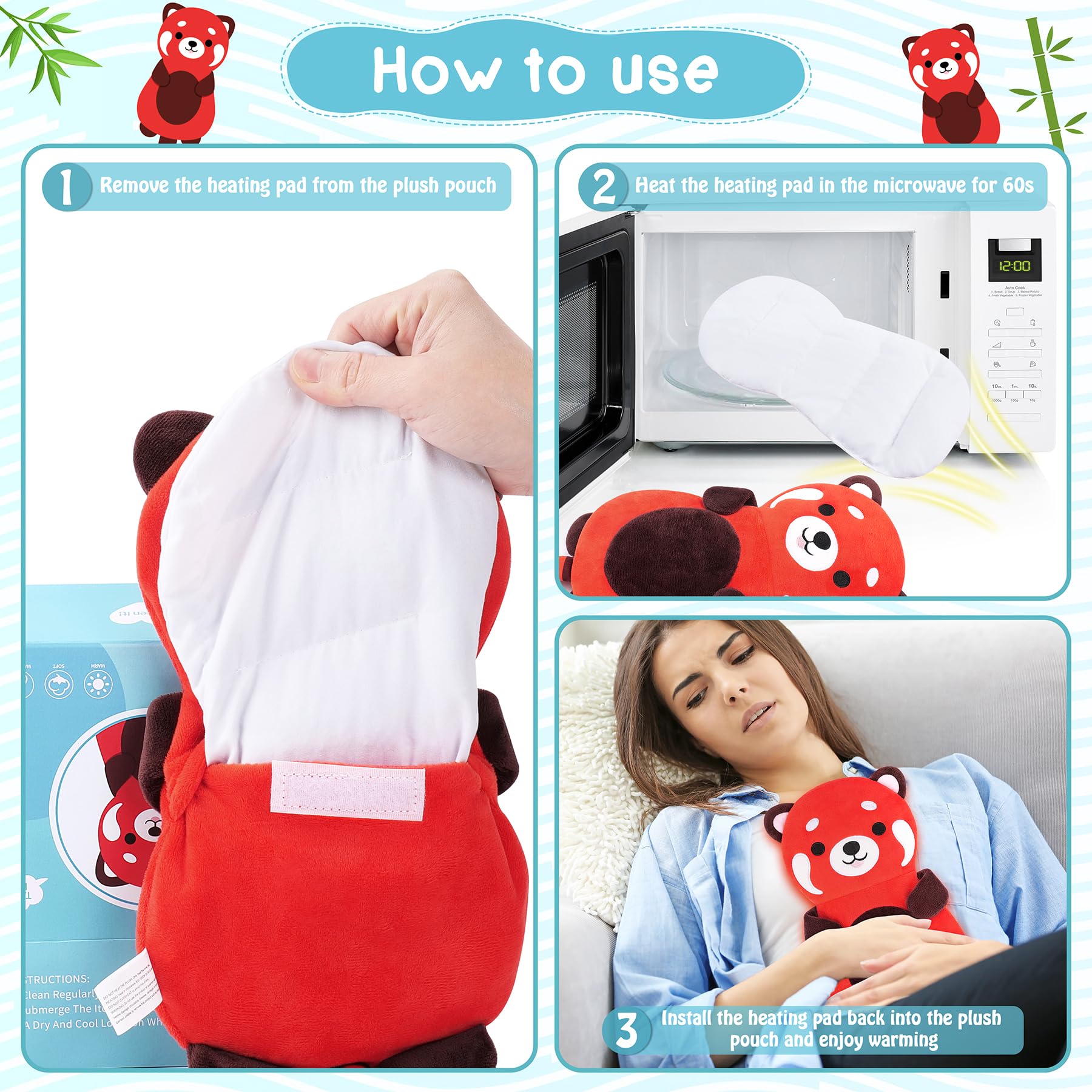 Panda rouge lavande, parfum relaxant pour favoriser le calme.