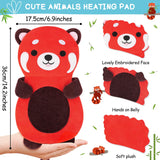 Panda rouge chauffé au micro-ondes, chaleur rapide pour le confort.