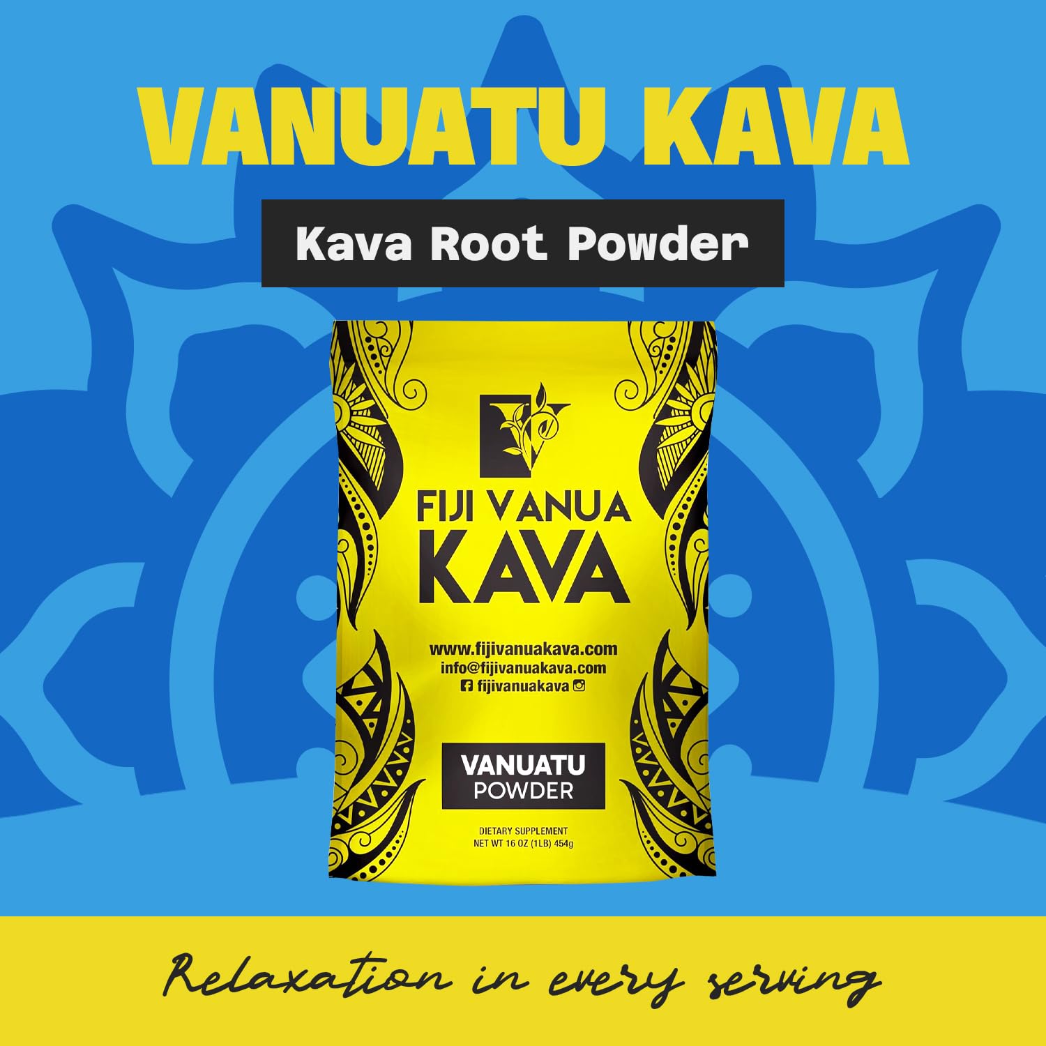 Fiji Vanua Kava Poudre Vanuatu – mouture moyenne adaptée à la préparation traditionnelle.