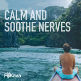 Étiquette FijiKava sur l'emballage du produit